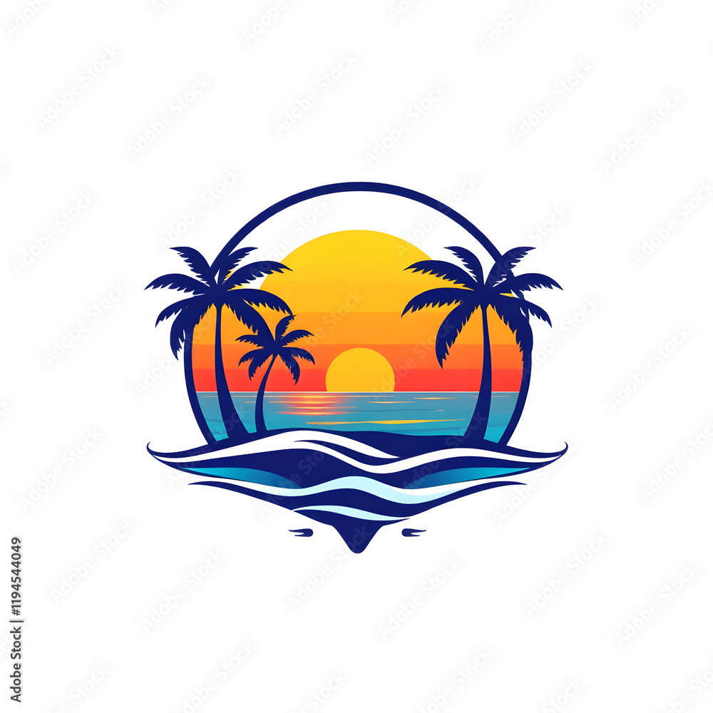 Obraz premium isolated tropical island with palm trees