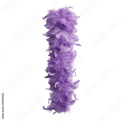 Vibrant purple feather boa studio setting product fashion accessory transparent background