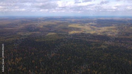 Flight around the big forest rock Polyd
