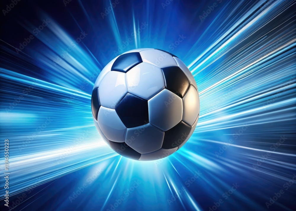 Obraz premium Dynamic blue soccer banner template, perfect for showcasing football events and teams.