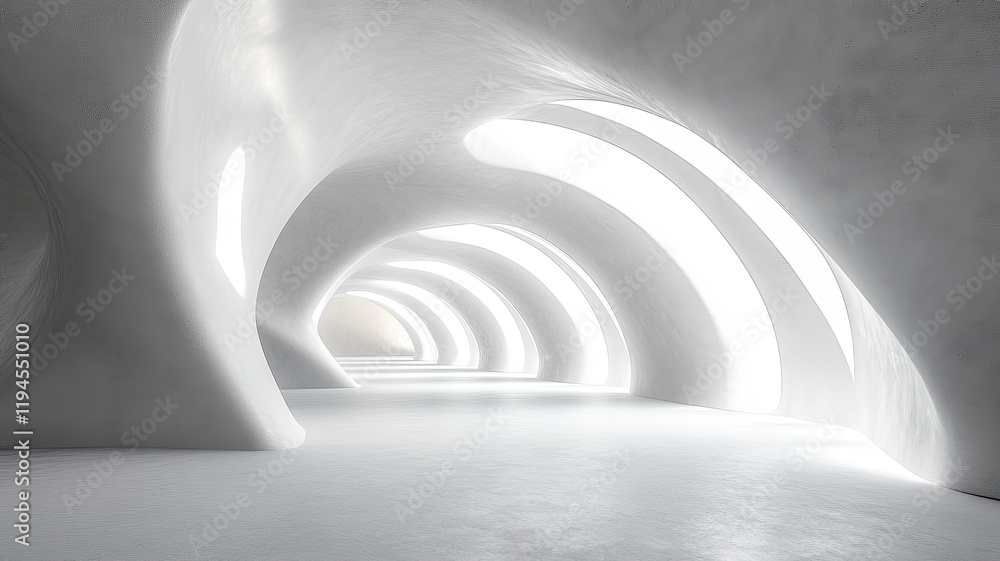 Obraz premium Abstract White Tunnel Interior Design