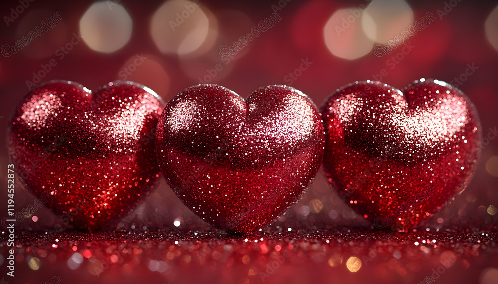 Sparkling hearts, Valentine's, romantic bokeh Sparkling hearts, Valentine's, romantic bokeh