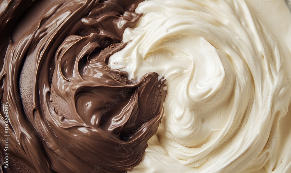 ice cream swirl mix chocolate and vanilla, Generative AI ice cream swirl mix chocolate and vanilla, Generative AI