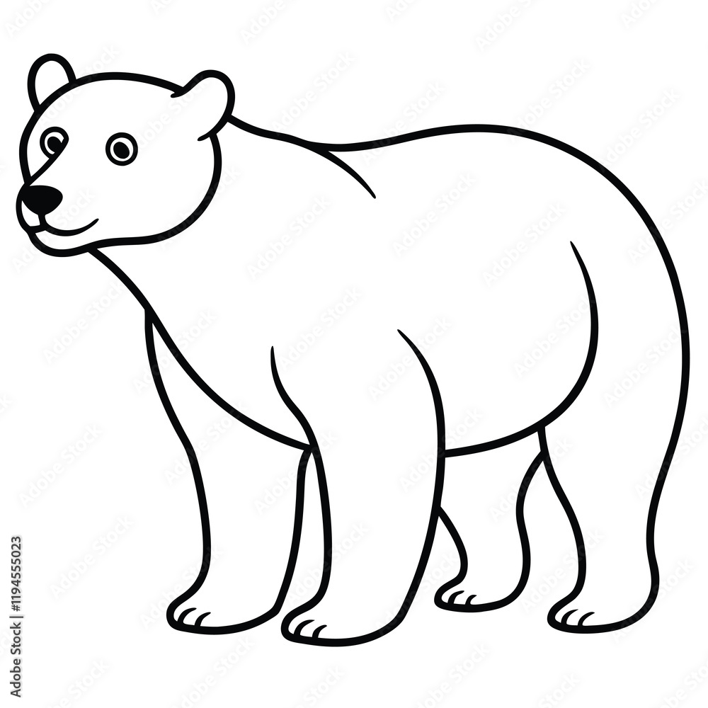 polar bear line art hand draw coloring page for kids polar bear line art hand draw coloring page for kids