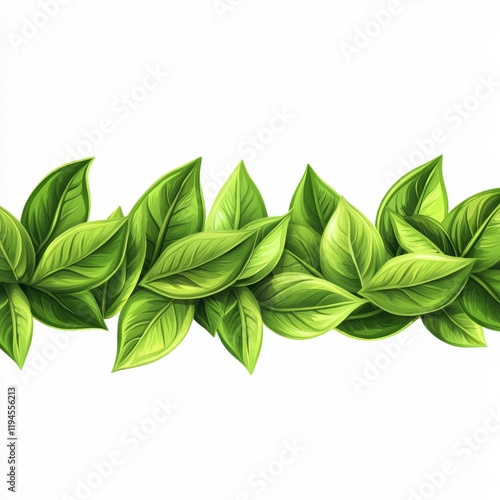 Fresh and Modern Illustration of Vibrant Matcha Leaves