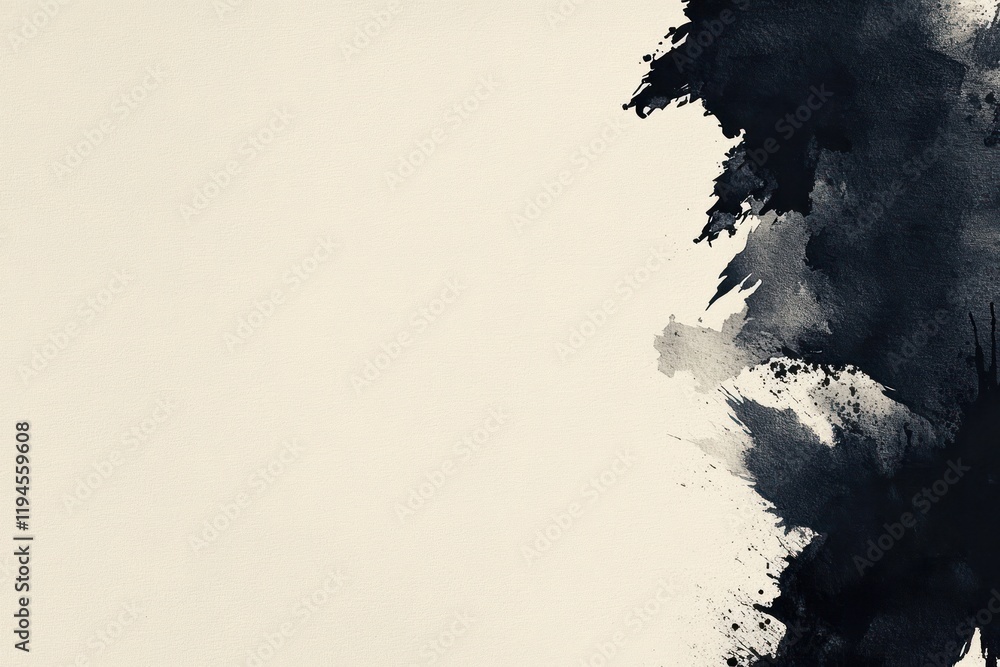 Fototapeta premium Abstract grunge background with a grainy texture and ink smudges monochrome abstract design.