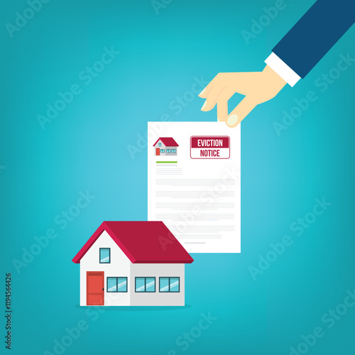 House with an eviction notice sign	