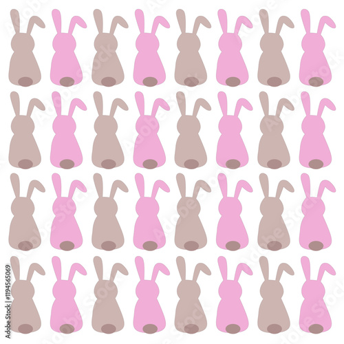 SPRING COLORFUL BUNNIES PATTERN TEXTURE BACKGROUND VECTOR