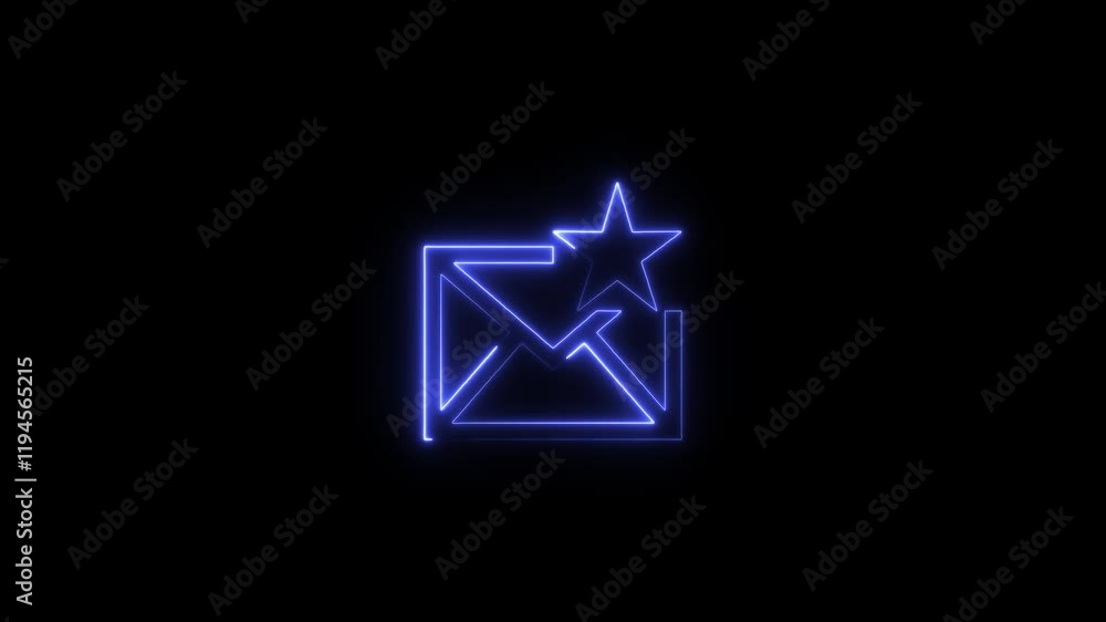 Pink and blue neon light email icon. Vibrant colored envelope technology symbol, isolated on a black background. 3D Render Pink and blue neon light email icon. Vibrant colored envelope technology symbol, isolated on a black background. 3D Render