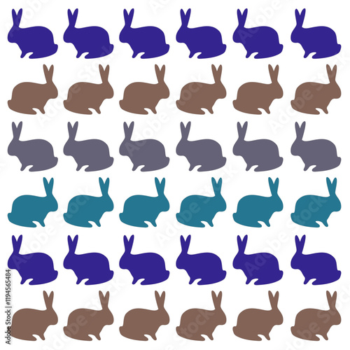 SPRING COLORFUL BUNNIES PATTERN TEXTURE BACKGROUND VECTOR