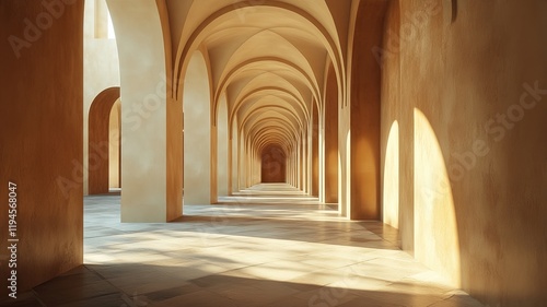 Sunlit Archway Corridor Interior Design (6) photo