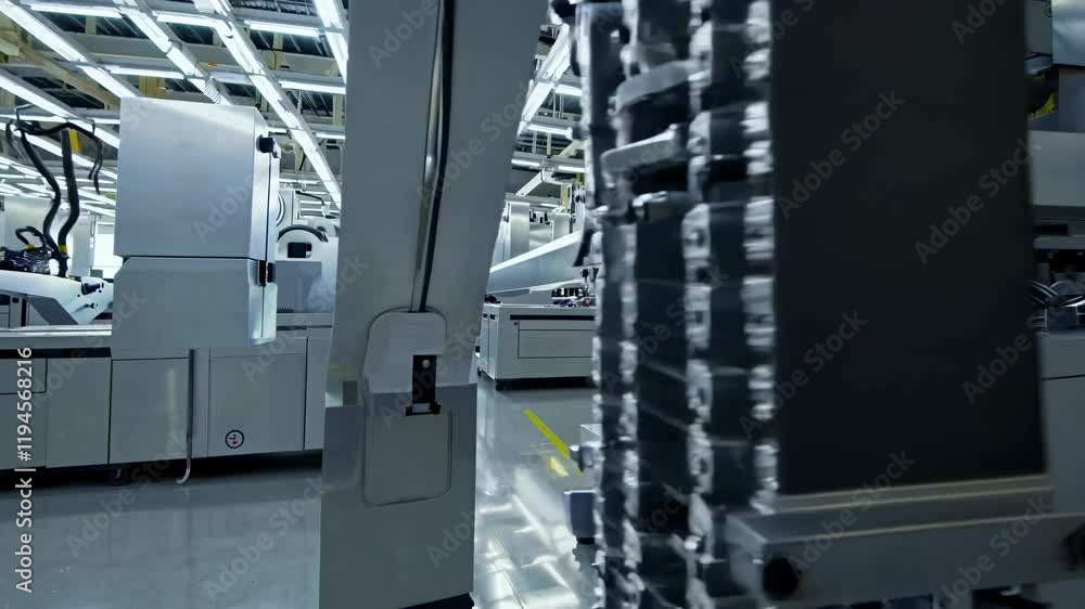 Industrial facility showcasing advanced machinery and automated processes in production environment Industrial facility showcasing advanced machinery and automated processes in production environment