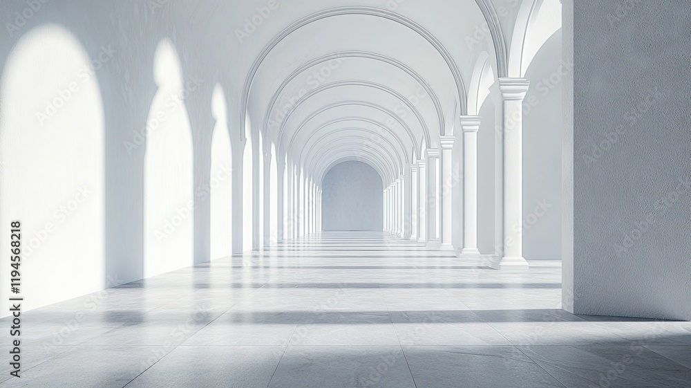 Sunlit Arcade Columns Hallway Interior Design Sunlit Arcade Columns Hallway Interior Design