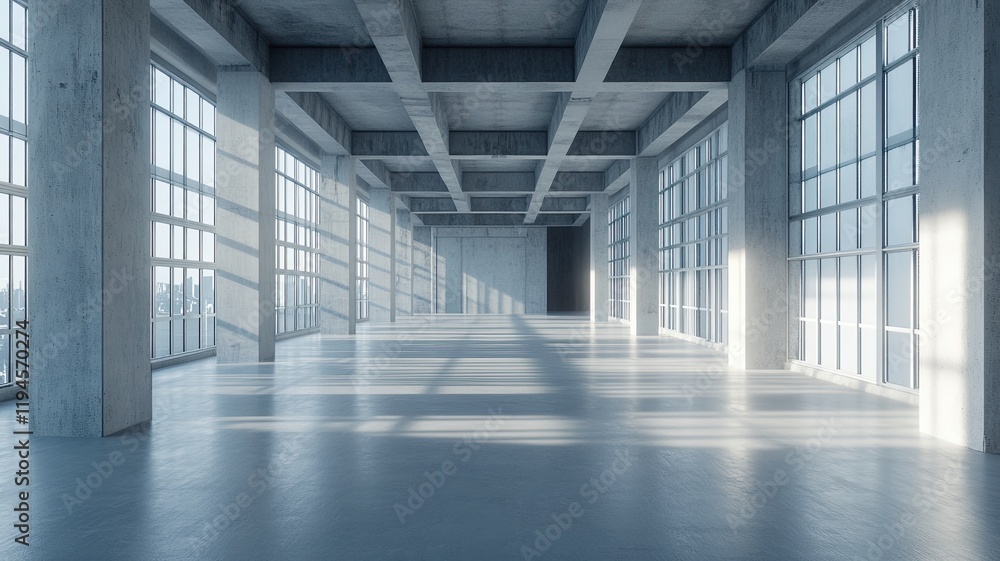 Sunlit Concrete Office Space, City View (1) Sunlit Concrete Office Space, City View (1)
