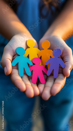 two hands holding a paper men