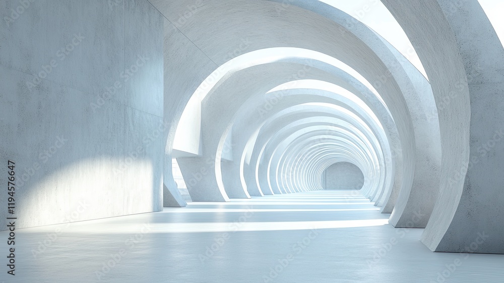 Obraz premium Abstract Concrete Tunnel Architecture