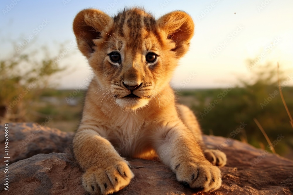Obraz premium Baby lion wildlife mammal animal.