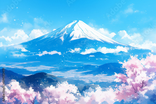 桜と富士山