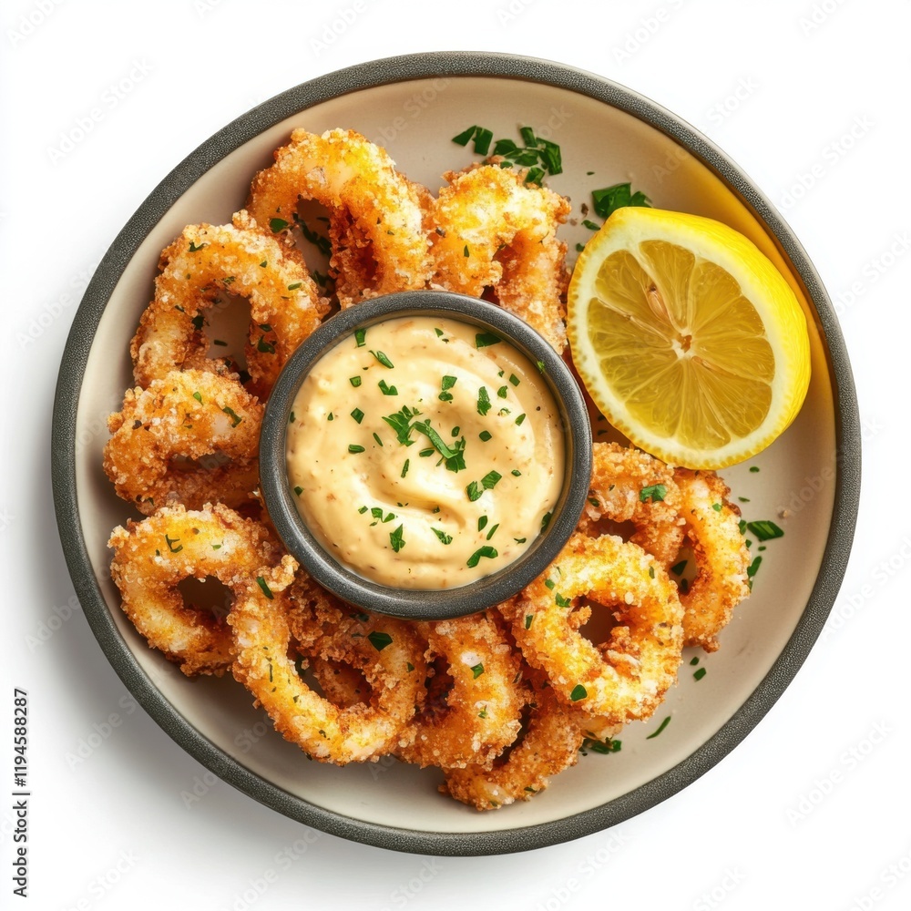 Crispy Calamari with Lemon Aioli and Marinara 