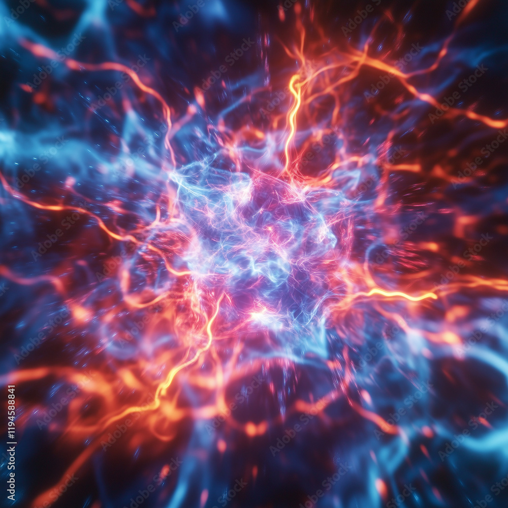 Abstract burst of energy with vibrant colors, symbolizing power, technology, and dynamic motion Abstract burst of energy with vibrant colors, symbolizing power, technology, and dynamic motion