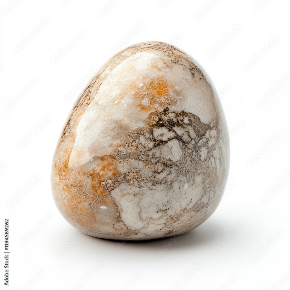 Obraz premium Polished gemstone, studio shot, white background, spiritual use