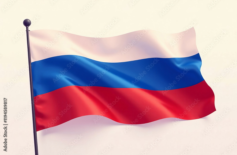 The flag of the Russian Federation, silk, flutters in the wind. The flag of the Russian Federation, silk, flutters in the wind.