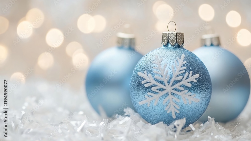 Blue Christmas Ornaments with Sparkling Lights Blue Christmas Ornaments with Sparkling Lights