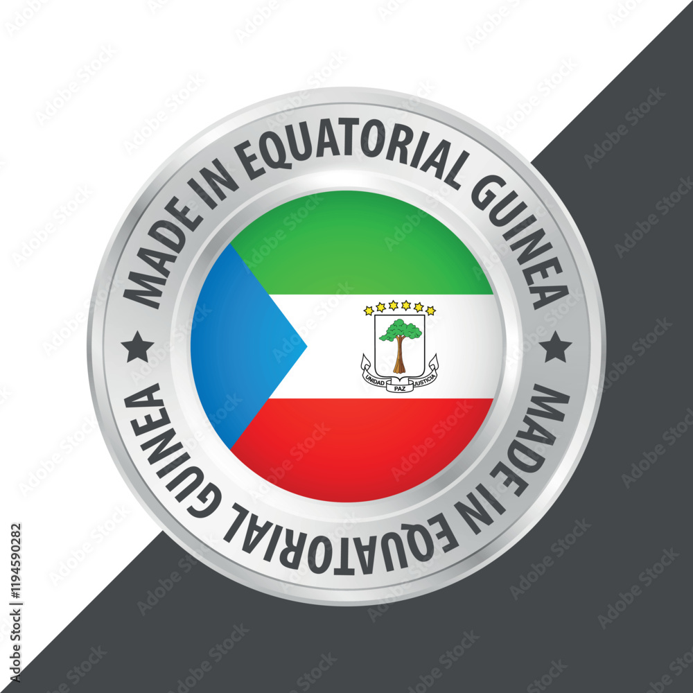Made in Equatorial Guinea badge logo flag sticker 3d vector illustration isolated on white Made in Equatorial Guinea badge logo flag sticker 3d vector illustration isolated on white