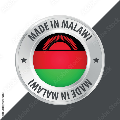 Free Download Made in Malawi badge logo flag sticker 3d vector illustration isolated on white - GFXLoad