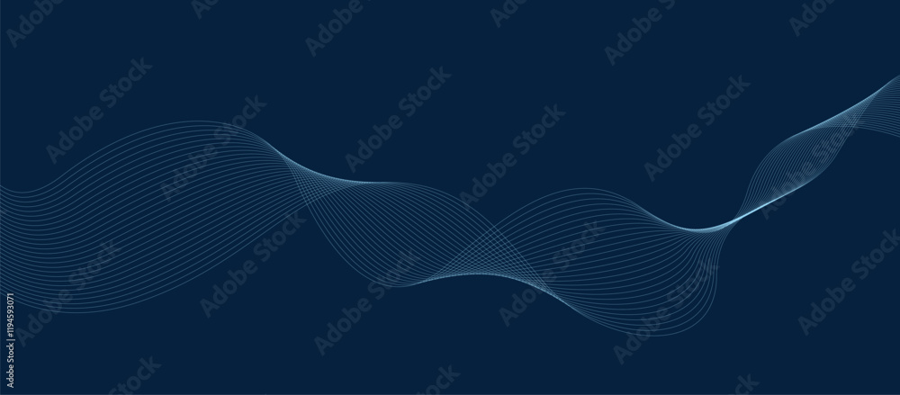 Fototapeta premium Vector abstract background with dynamic blue waves