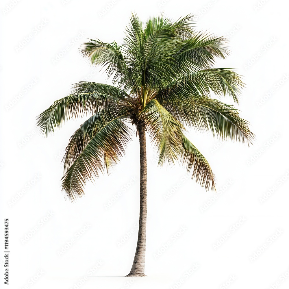 Tropical Coconut Palm Tree on White Tropical Coconut Palm Tree on White