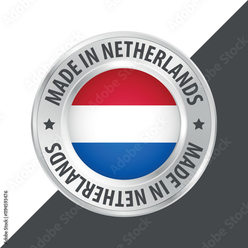 Made in Netherlands badge logo flag sticker 3d vector illustration isolated on white Free Download Made in Netherlands badge logo flag sticker 3d vector illustration isolated on white - GFXLoad