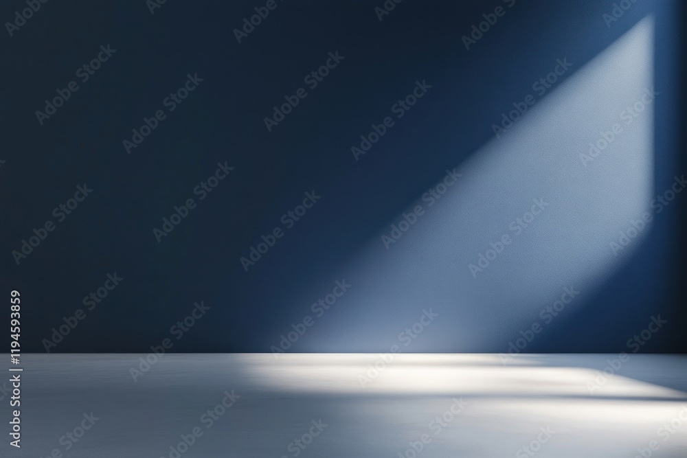 Obraz premium Navy blue background minimalist shadow design.