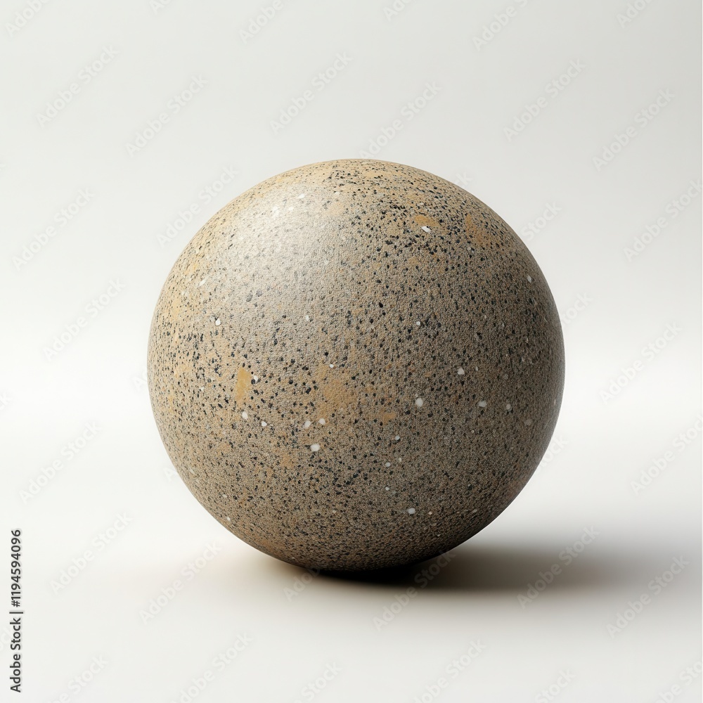 Beige speckled sphere, studio shot, design element Beige speckled sphere, studio shot, design element