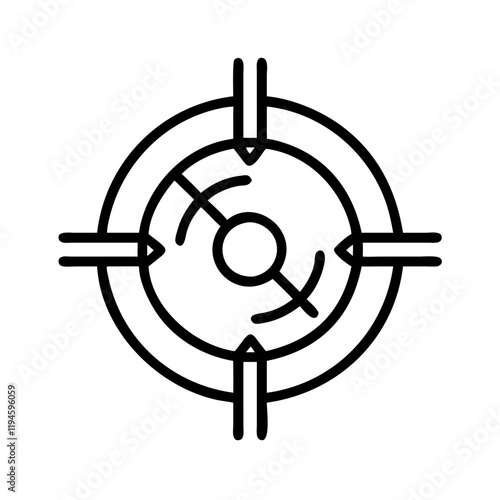 bow sight icon, bow sight line art - simple line art of bow sight, perfect for bow sight logos and icons and themed design  photo