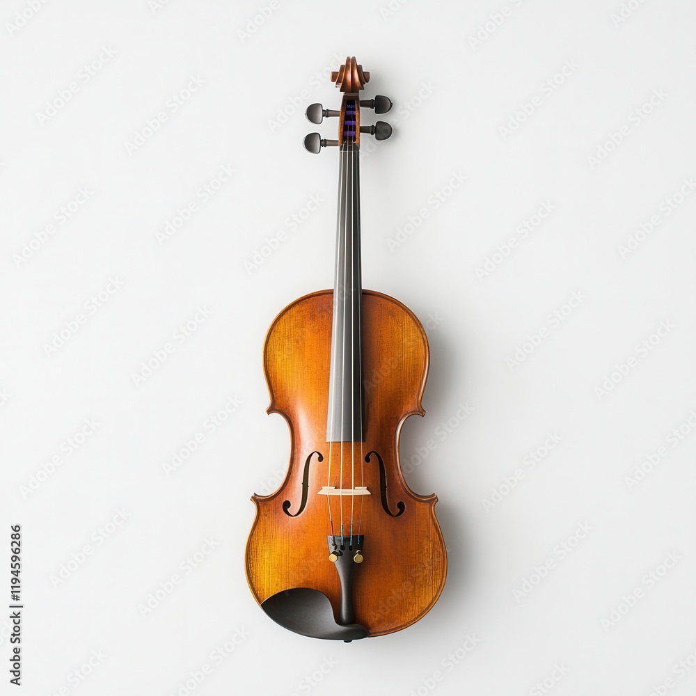 Obraz premium Studio Violin, White Background, Music, Instrument