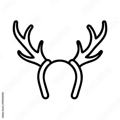 deer antlers icon, deer antlers line art - simple line art of deer antlers, perfect for deer antlers logos and icons and themed design  photo