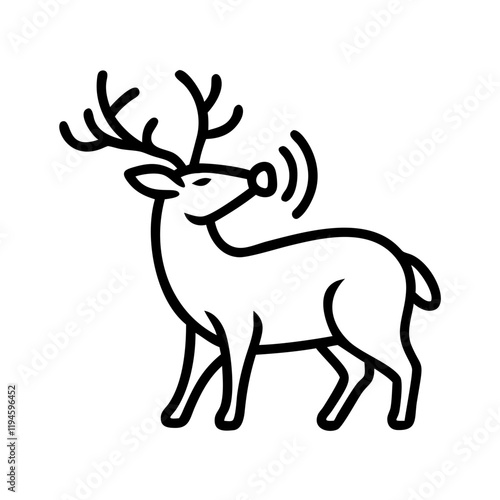 deer grunt call icon, deer grunt call line art - simple line art of deer grunt call, perfect for deer grunt call logos and icons and themed design 