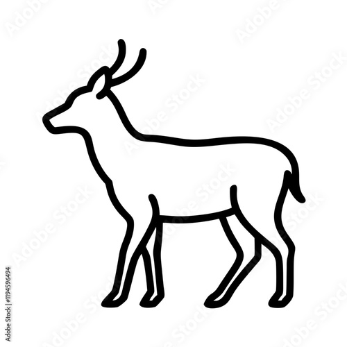 Wallpaper Mural deer silhouette icon, deer silhouette line art - simple line art of deer silhouette, perfect for deer silhouette logos and icons and themed design  Torontodigital.ca