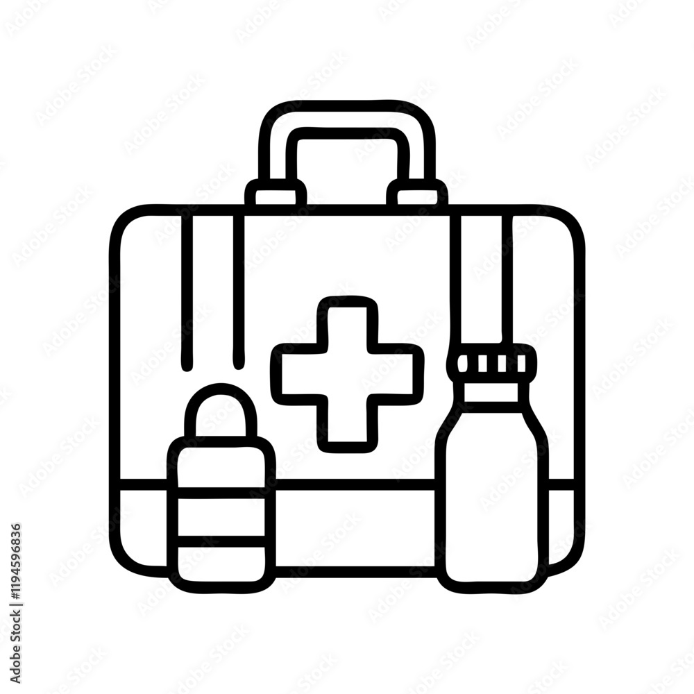 Fototapeta premium field dressing kit icon, field dressing kit line art - simple line art of field dressing kit, perfect for field dressing kit logos and icons and themed design 