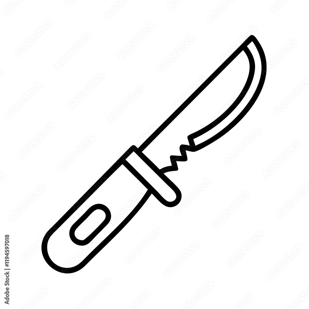 Fototapeta premium game processing knife icon, game processing knife line art - simple line art of game processing knife, perfect for game processing knife logos and icons and themed design 
