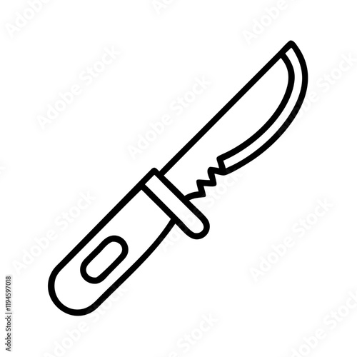 game processing knife icon, game processing knife line art - simple line art of game processing knife, perfect for game processing knife logos and icons and themed design  photo