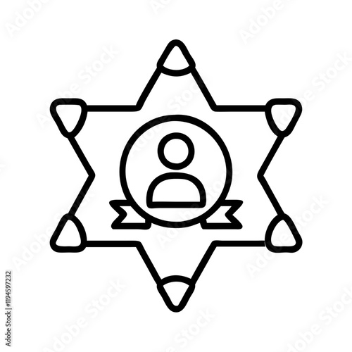 game warden badge icon, game warden badge line art - simple line art of game warden badge, perfect for game warden badge logos and icons and themed design 
