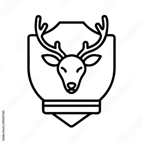 hunter s trophy wall icon, hunter s trophy wall line art - simple line art of hunter s trophy wall, perfect for hunter s trophy wall logos and icons and themed design  photo