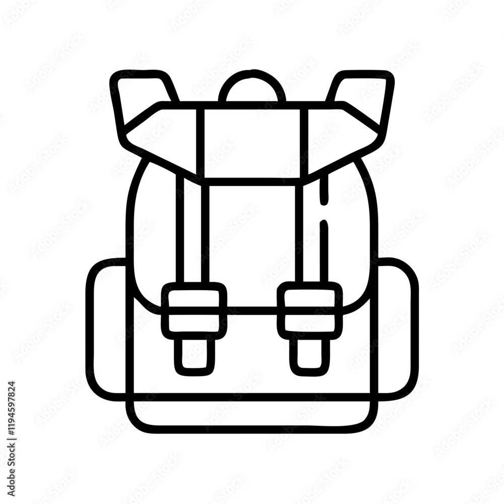 hunting backpack icon, hunting backpack line art - simple line art of hunting backpack, perfect for hunting backpack logos and icons and themed design hunting backpack icon, hunting backpack line art - simple line art of hunting backpack, perfect for hunting backpack logos and icons and themed design