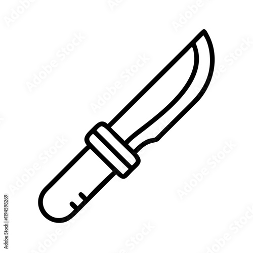 hunting knife icon, hunting knife line art - simple line art of hunting knife, perfect for hunting knife logos and icons and themed design  photo