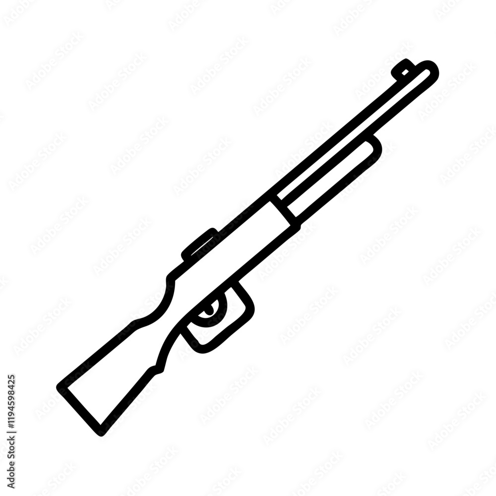 hunting rifle icon, hunting rifle line art - simple line art of hunting rifle, perfect for hunting rifle logos and icons and themed design hunting rifle icon, hunting rifle line art - simple line art of hunting rifle, perfect for hunting rifle logos and icons and themed design