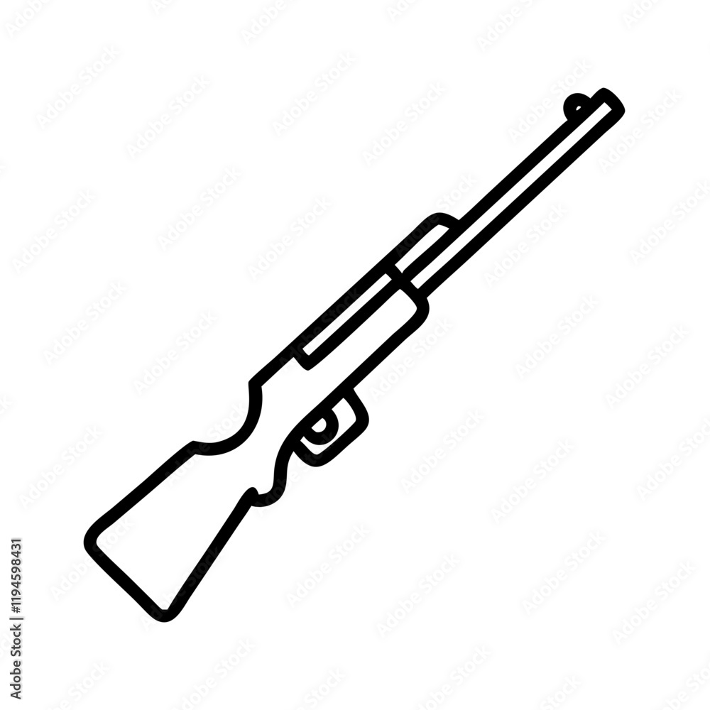 hunting rifle icon, hunting rifle line art - simple line art of hunting rifle, perfect for hunting rifle logos and icons and themed design hunting rifle icon, hunting rifle line art - simple line art of hunting rifle, perfect for hunting rifle logos and icons and themed design