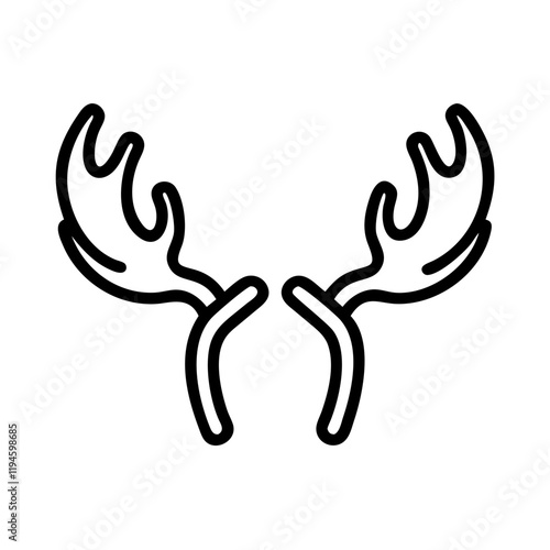 moose antlers icon, moose antlers line art - simple line art of moose antlers, perfect for moose antlers logos and icons and themed design  photo