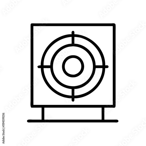 shooting range target icon, shooting range target line art - simple line art of shooting range target, perfect for shooting range target logos and icons and themed design 